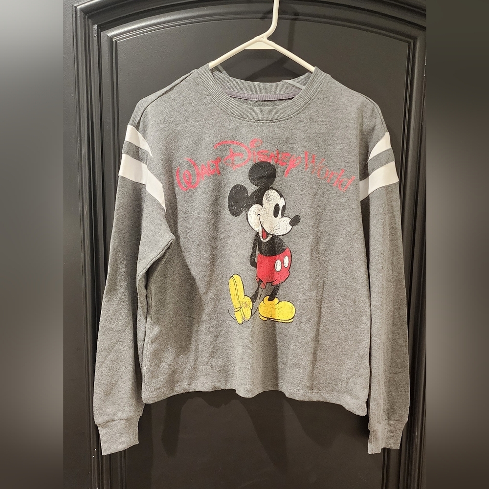 Disney Mickey Mouse Sweatshirt Gray Walt Disney World Size M